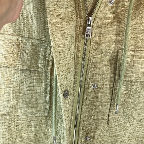 Avec Les Filles Crop Hooded Jacket Size S Lime Green Long Sleeve - Picture 2 of 7
